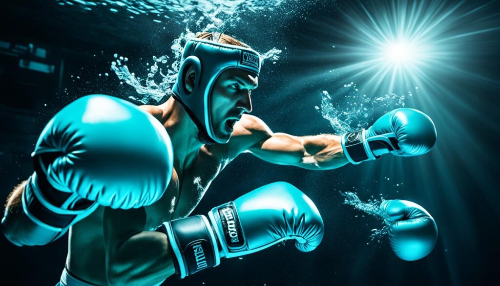 Aqua Boxing Gloves in action