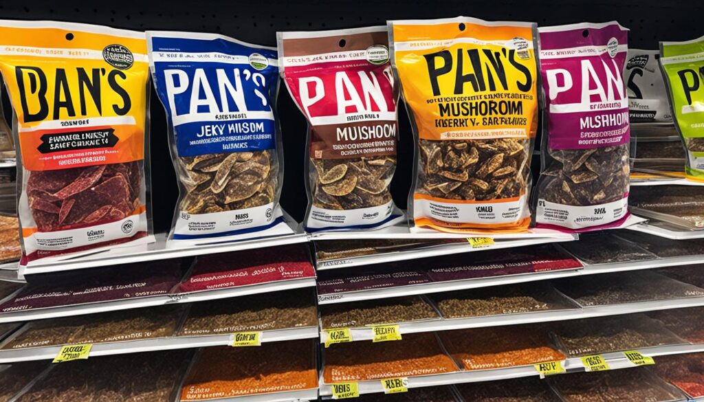 Pan's Mushroom Jerky on Retail Shelves Pan's Mushroom Jerky on Retail Shelves